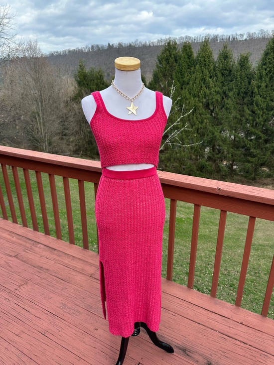 Free People Dresses & Skirts - NEW! Free People Beach Havana Sweater Set Red/Pink